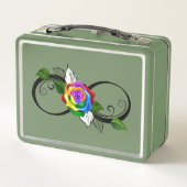 インフィニティシンボルとレインボーバラ メタルランチボックス (裏面)