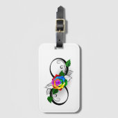 インフィニティシンボルとレインボーバラ ラゲッジタグ (正面縦)