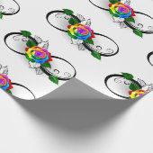 インフィニティシンボルとレインボーバラ ラッピングペーパー (角)