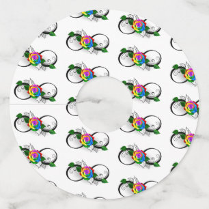 インフィニティシンボルとレインボーバラ ワイングラスタグ