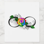 インフィニティシンボルとレインボーバラ ワインラベル (シングルラベル)