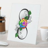 インフィニティシンボルとレインボーバラ 台座サイン (インサイチュ)