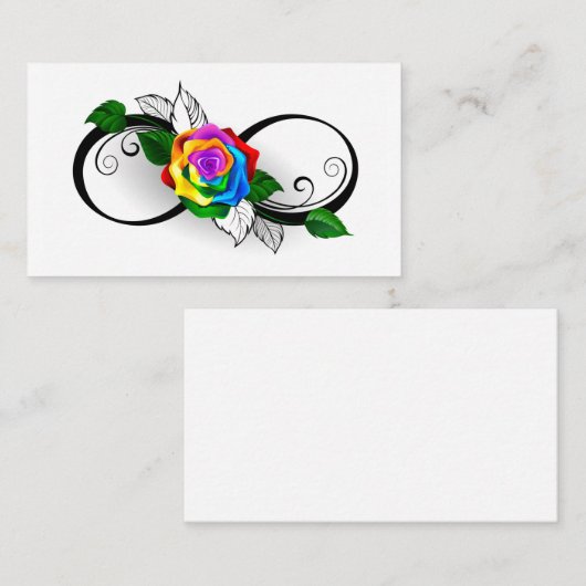 インフィニティシンボルとレインボーバラ 名刺 (正面/裏面)