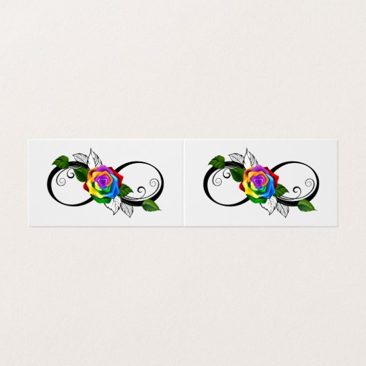 インフィニティシンボルとレインボーバラ 名刺 (外部フラット)