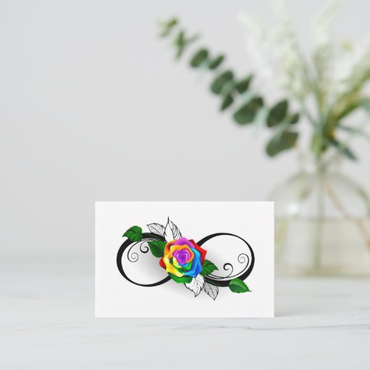 インフィニティシンボルとレインボーバラ 名刺 (スタンド正面)
