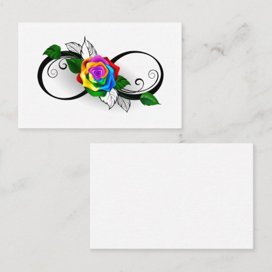 インフィニティシンボルとレインボーバラ 名刺 (正面/裏面)