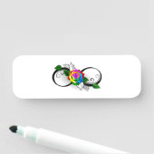 インフィニティシンボルとレインボーバラ 名札 (インサイチュ)