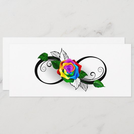 インフィニティシンボルとレインボーバラ 招待状 (正面/裏面)