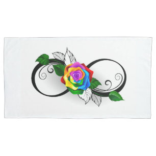 インフィニティシンボルとレインボーバラ 枕カバー