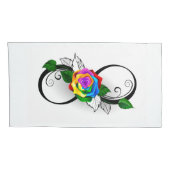 インフィニティシンボルとレインボーバラ 枕カバー (裏面-右)