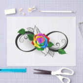 インフィニティシンボルとレインボーバラ 薄葉紙 (クラフト)