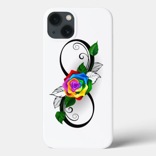 インフィニティシンボルとレインボーバラ Case-Mate iPhoneケース (裏面)