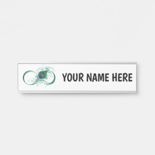 インフィニティシンボルと孔雀の羽 サインプレート