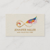 インフィニティシンボルぼかし – カラー(ばちゃばちゃ)跳ねる 名刺 (正面)