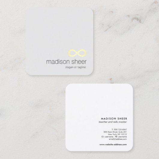 インフィニティシンボルエネルギーヒーラー先生 スクエア名刺 (正面/裏面)