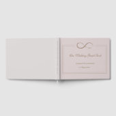 インフィニティシンボルダスティピンクグレー結婚金ゴールド ゲストブック (全面)