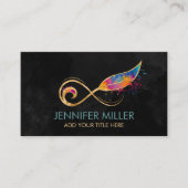 インフィニティシンボルフェザー – カラー（ばちゃばちゃ）跳ねる事業 名刺 (正面)