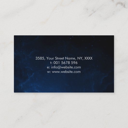 インフィニティシンボルフェザー – シルバーとパール 名刺 (裏面)