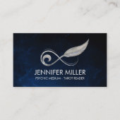 インフィニティシンボルフェザー – シルバーとパール 名刺 (正面)