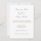 インフィニティシンボルホワイトグレー金ゴールドエレガントな結婚式 招待状 (正面)
