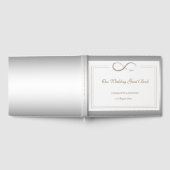 インフィニティシンボルホワイトシルバー金ゴールドエレガントな結婚式 ゲストブック (全面)