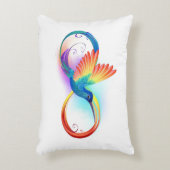 インフィニティシンボル付きレインボーハミングバード アクセントクッション (正面(垂直))