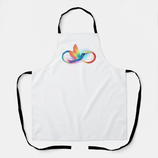 インフィニティシンボル付きレインボーハミングバード エプロン (正面)