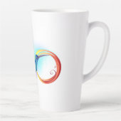 インフィニティシンボル付きレインボーハミングバード カフェラテマグ (右)