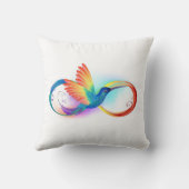 インフィニティシンボル付きレインボーハミングバード クッション (裏面)