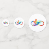 インフィニティシンボル付きレインボーハミングバード コンフェッティ (裏面)