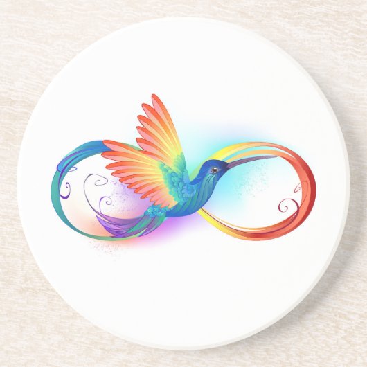 インフィニティシンボル付きレインボーハミングバード コースター (正面)