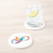 インフィニティシンボル付きレインボーハミングバード コースター (側面)