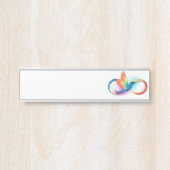 インフィニティシンボル付きレインボーハミングバード サインプレート (正面)