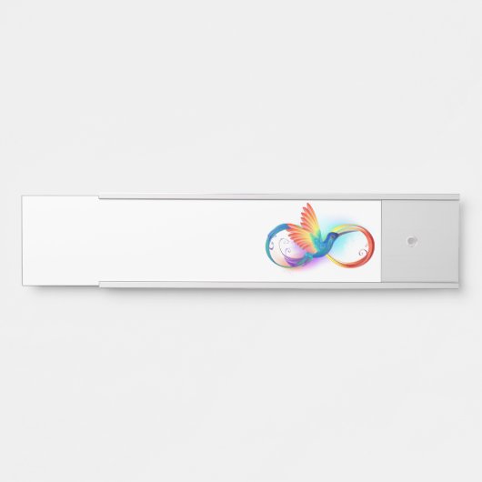 インフィニティシンボル付きレインボーハミングバード サインプレート (正面)