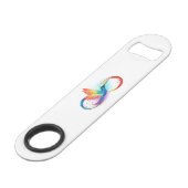 インフィニティシンボル付きレインボーハミングバード スピード栓抜き (正面アングル)