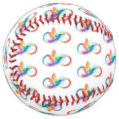 インフィニティシンボル付きレインボーハミングバード ソフトボール (正面左)