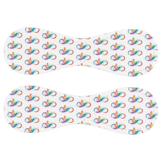 インフィニティシンボル付きレインボーハミングバード ソフトボール (パネル)