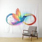 インフィニティシンボル付きレインボーハミングバード タペストリー (インサイチュ(横))