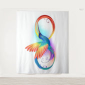 インフィニティシンボル付きレインボーハミングバード タペストリー (正面)