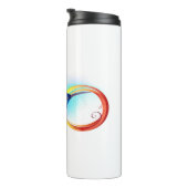 インフィニティシンボル付きレインボーハミングバード タンブラー (回転右)