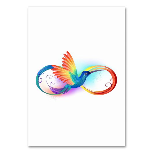 インフィニティシンボル付きレインボーハミングバード テーブルナンバー (正面)