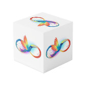 インフィニティシンボル付きレインボーハミングバード フォトキューブ (裏面アングル)