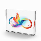 インフィニティシンボル付きレインボーハミングバード フォトブロック (右)