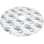 インフィニティシンボル付きレインボーハミングバード ブラッシュドポリエステルツリースカート (アングル)