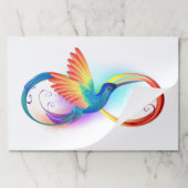 インフィニティシンボル付きレインボーハミングバード ペーパーパッド (折り畳み)