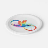 インフィニティシンボル付きレインボーハミングバード ペーパープレート (アングル)
