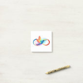 インフィニティシンボル付きレインボーハミングバード ポストイット (デスク上)