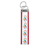 インフィニティシンボル付きレインボーハミングバード リストバンドキーホルダー (鍵トップ)