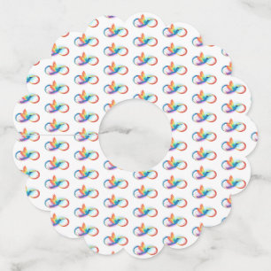 インフィニティシンボル付きレインボーハミングバード ワイングラスタグ