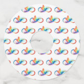 インフィニティシンボル付きレインボーハミングバード ワイングラスタグ (裏面)